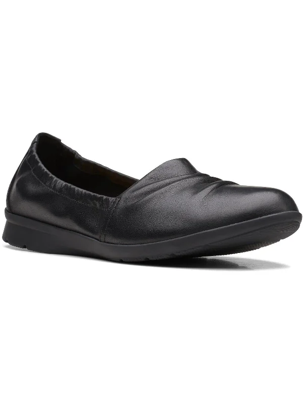 Jenette Ruby Womens Leather Slip On Loafers