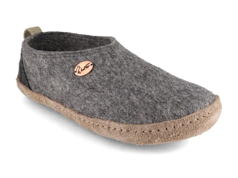 WoolFit® Highland | Unisex High Back Felt Slippers, light grey