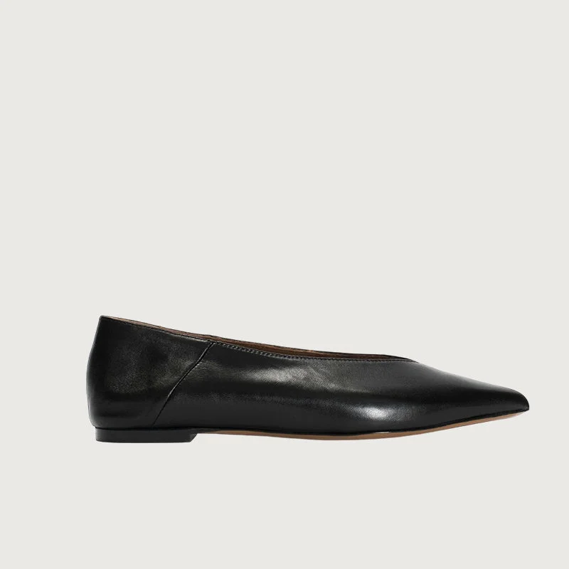 Anonymous Copenhagen Cassie Black Leather Flats