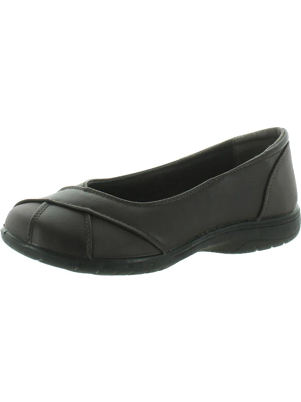 Womens Faux Leather Comfort Loafers