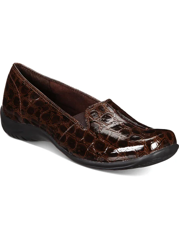 Womens Embossed Piping Loafers