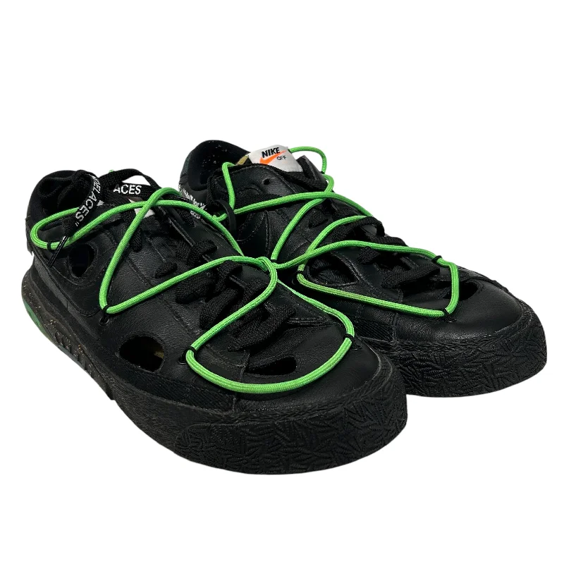 NIKE/OFF-WHITE/Low-Sneakers/US 13/BLK/Blazer Low Black Electro Green