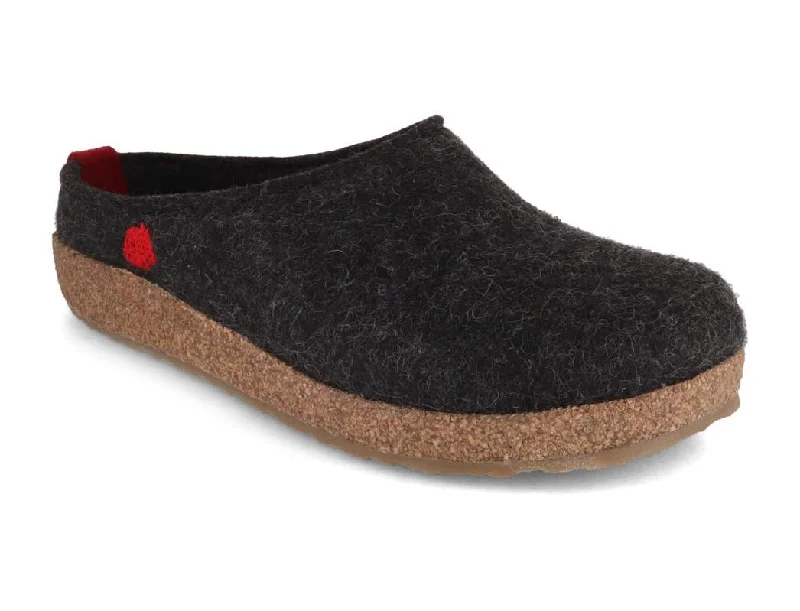 HAFLINGER Men Women Felt Clogs 'Grizzly Origin', graphite