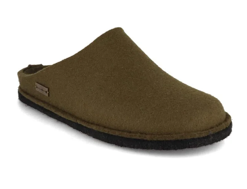 HAFLINGER Women Men Felt Slippers 'Flair Soft', olive