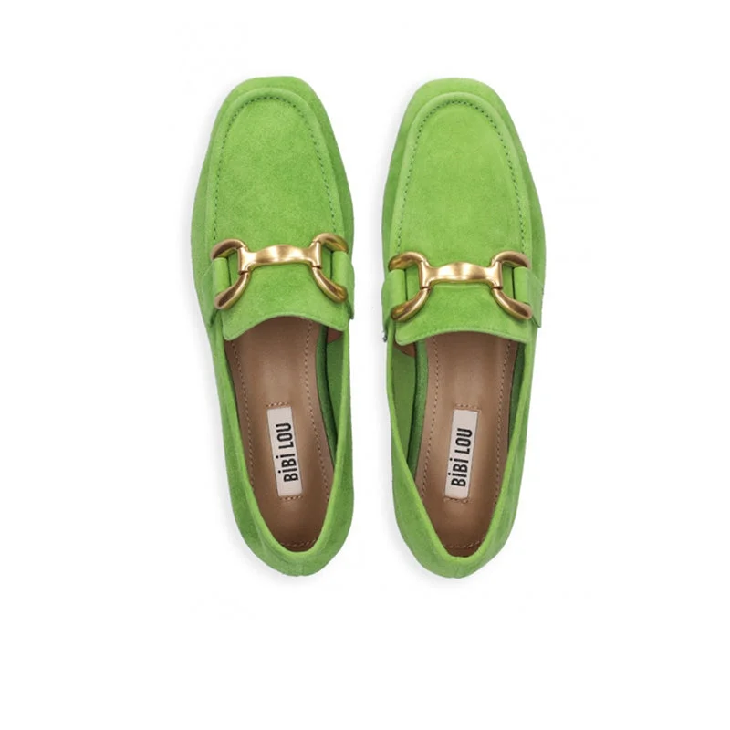 Bibi Lou Zagreb Pistachio Suede Loafers