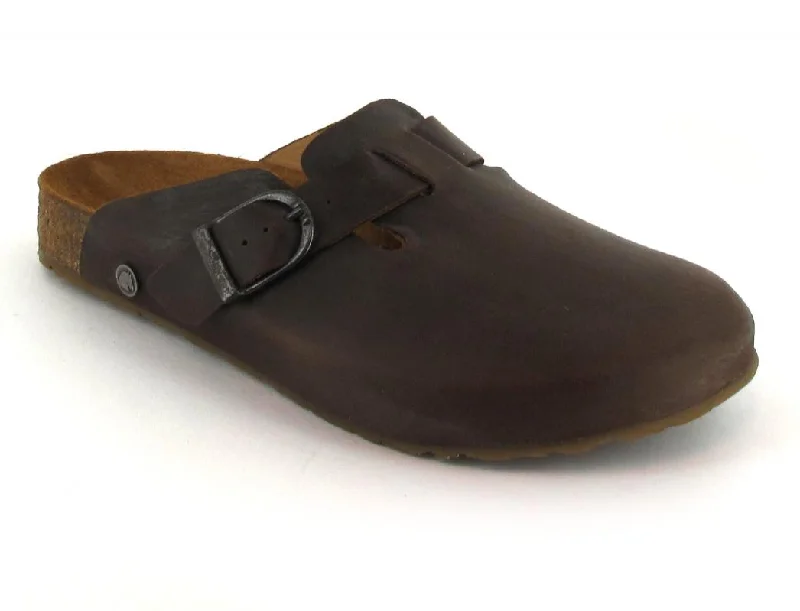 HAFLINGER Leather Clog with Buckle Lorenzo