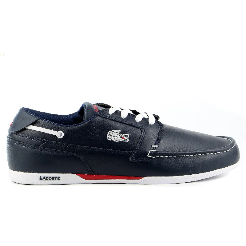 Lacoste Dreyfus Moccasin Loafer Boat Shoe - Dark Blue/White - Mens