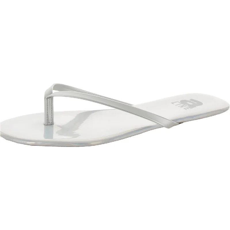 A Line Womens Iridescent Thong Flip-Flops