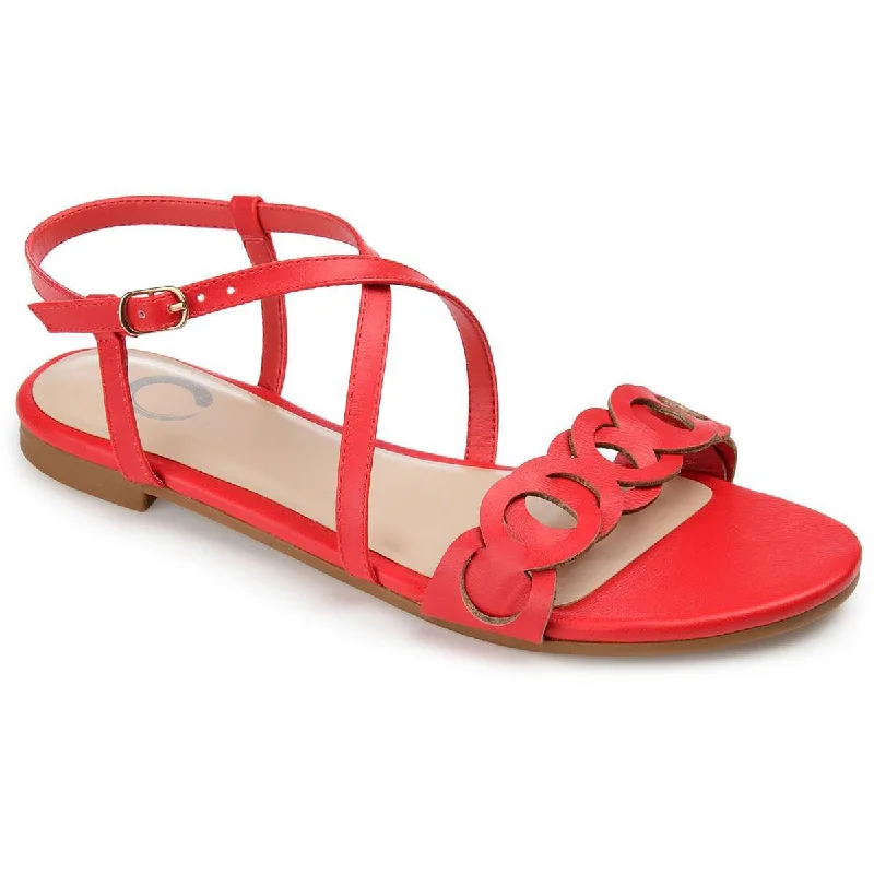 Journee Collection Womens Rounded Toe Strappy Ankle Strap