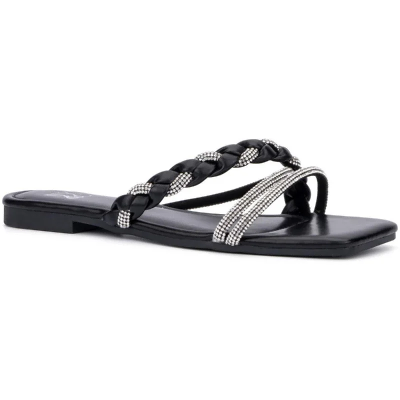 New York & Company Womens Alessia  Dressy Slip On Slide Sandals