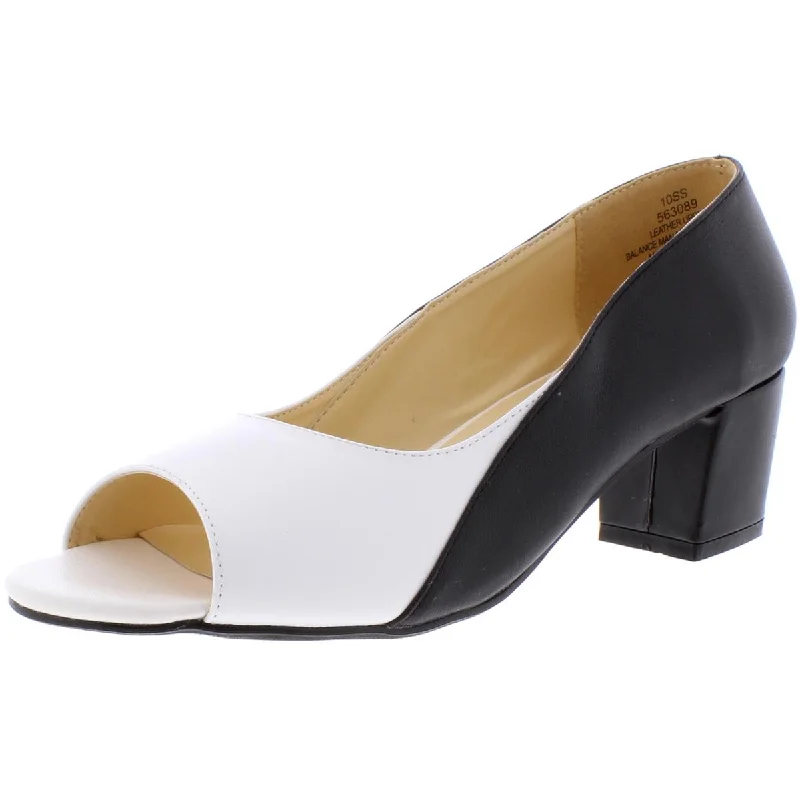 Beacon Womens Lena Leather Colorblock Pumps