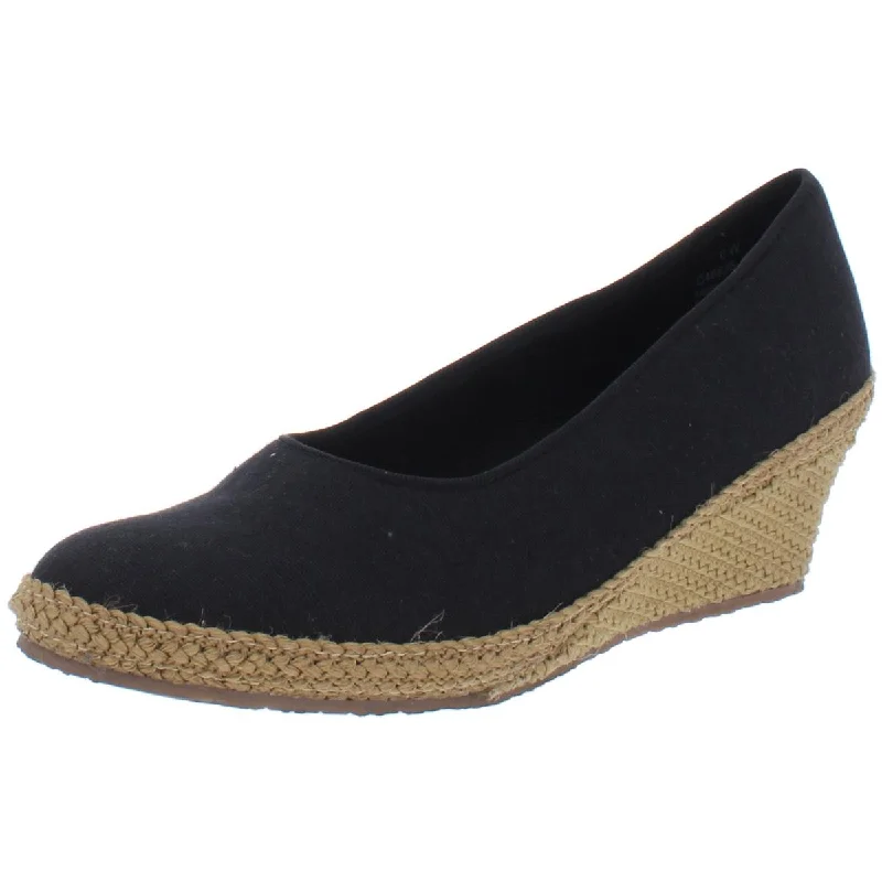 Beacon Womens Newport Canvas Slip On Espadrille Heels