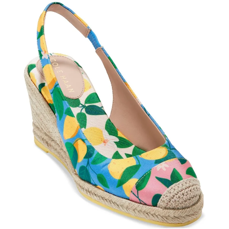 Cole Haan Womens Printed Slingback Espadrille Heels