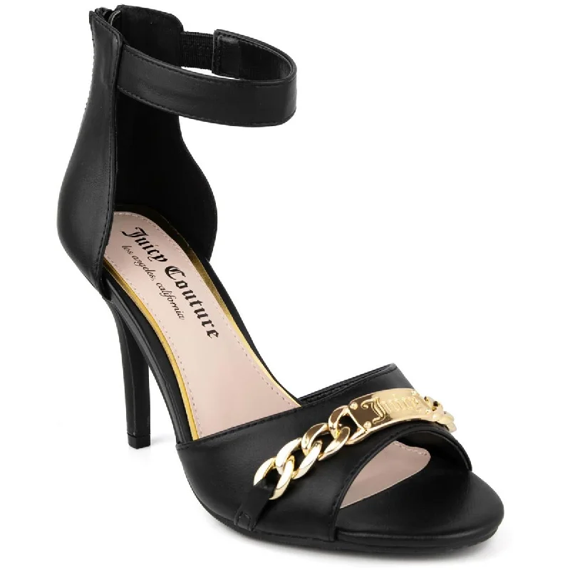 Juicy Couture Womens MAIA Faux Leather Ankle Strap Pumps