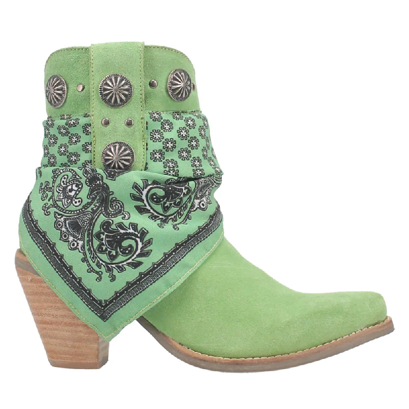 Bandida Paisley Studded Round Toe Cowboy Booties