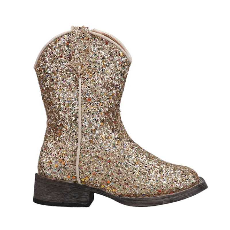 Glitter Galore Square Toe Cowboy Boots (Toddler)