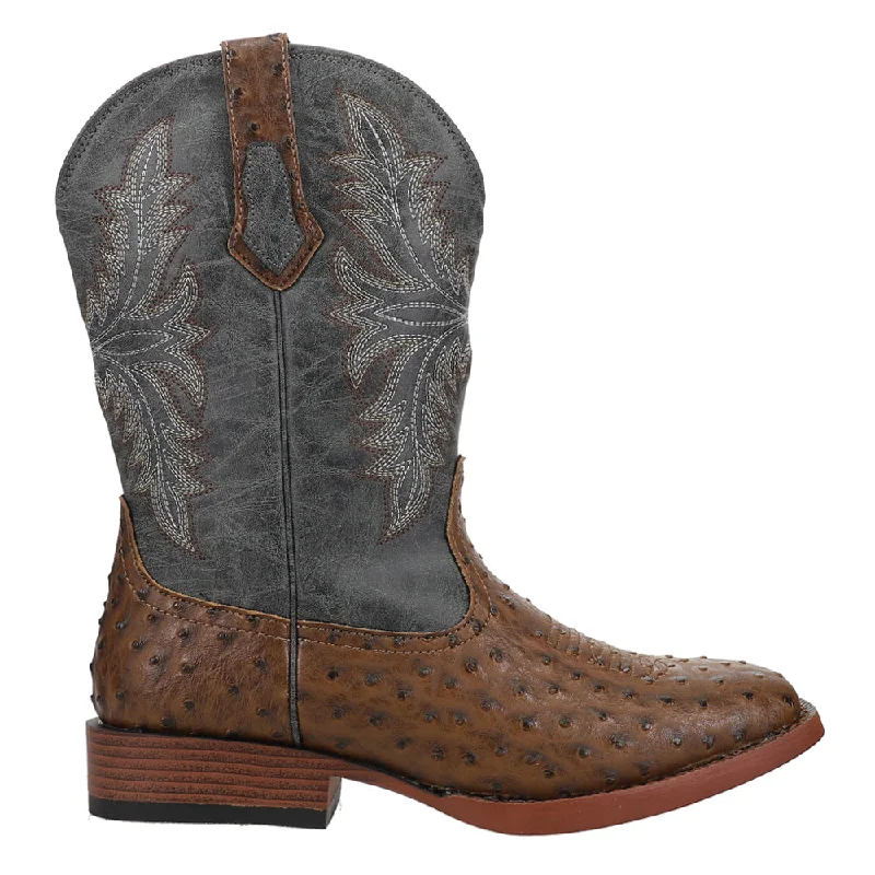 Henry Tooled-Inlay Squared Toe Cowboy Boots