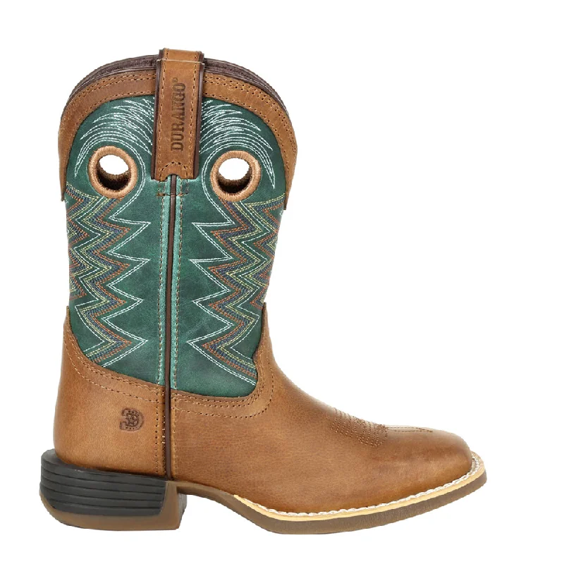 Lil' Rebel Pro Teal Square Toe Cowboy Boots (Big Kid)