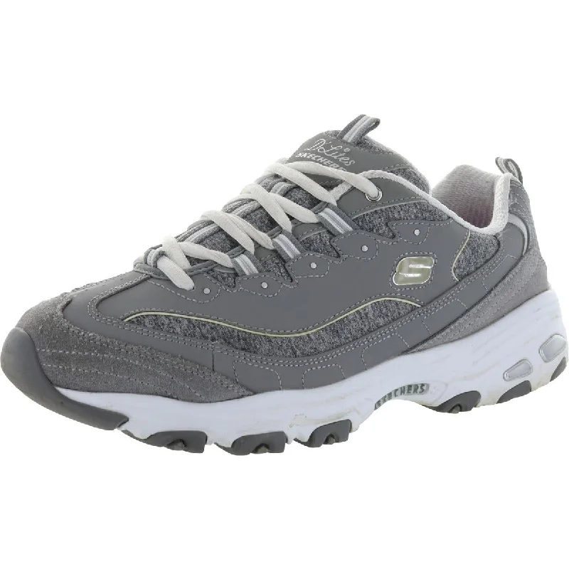 Skechers Womens D'Lites Me Time  Leather Sneakers