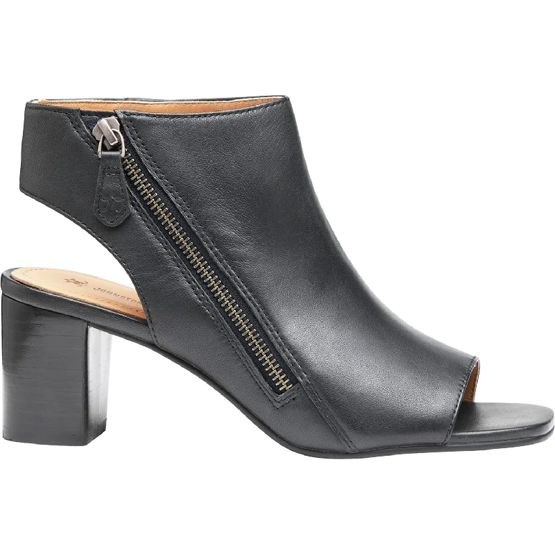 Women's Johnston & Murphy Evelyn Side Zip Bootie Black Glove Leather