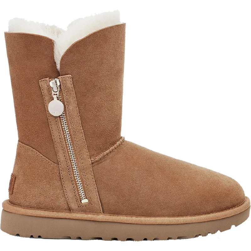 Women's UGG Bailey Zip Short Chestnut Sheepskin