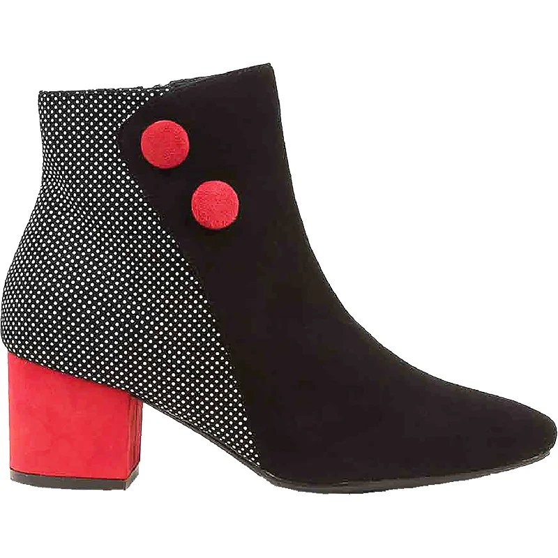 Women's Ziera Veyda Black/White Dot Suede/Leather